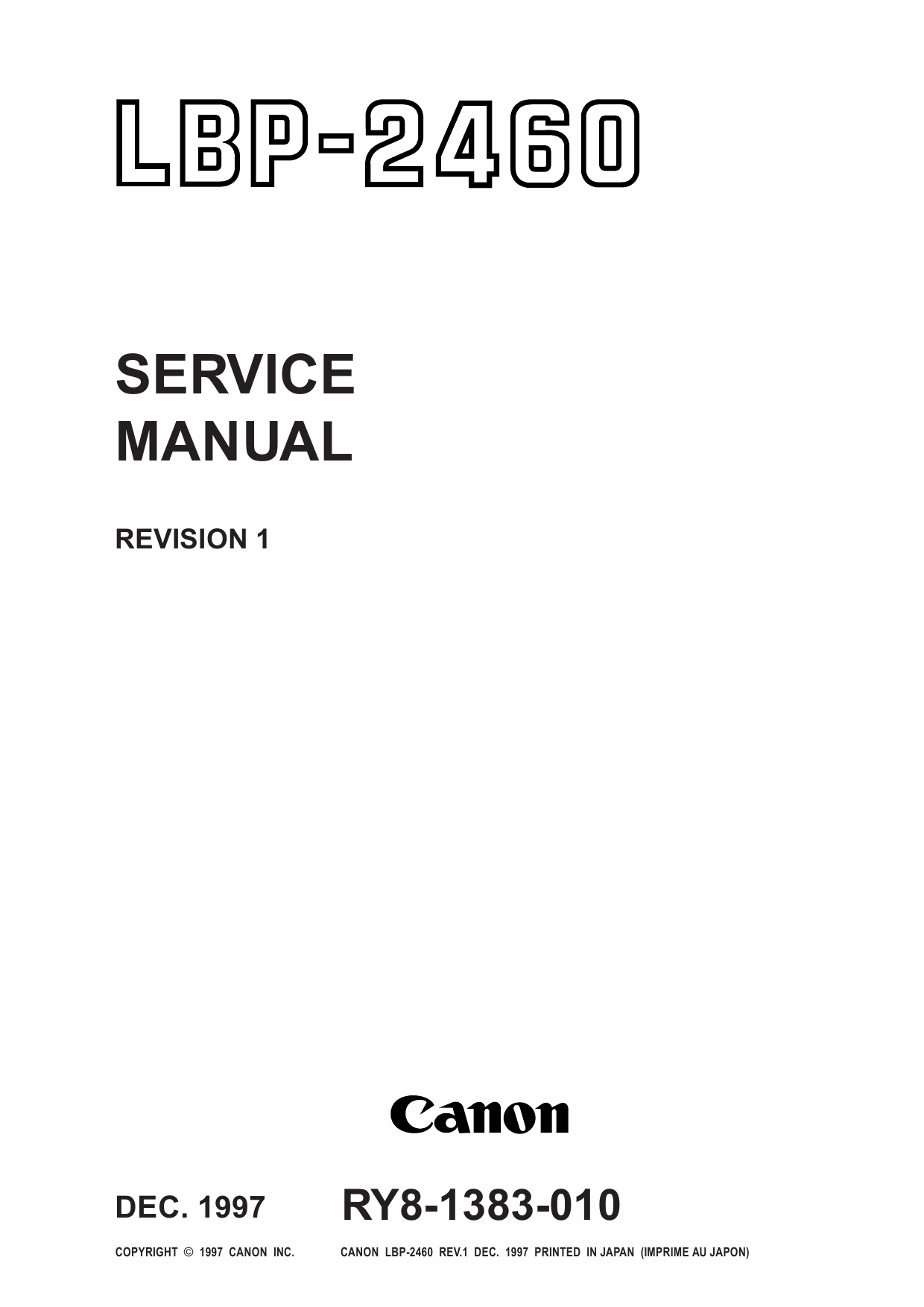 Canon imageCLASS LBP-2460 Service Manual-1
